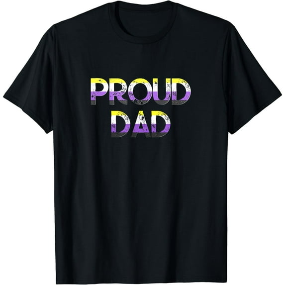 Proud Dad Nonbinary Pride Flag TShirt LGBT Fathers Day Shirt
