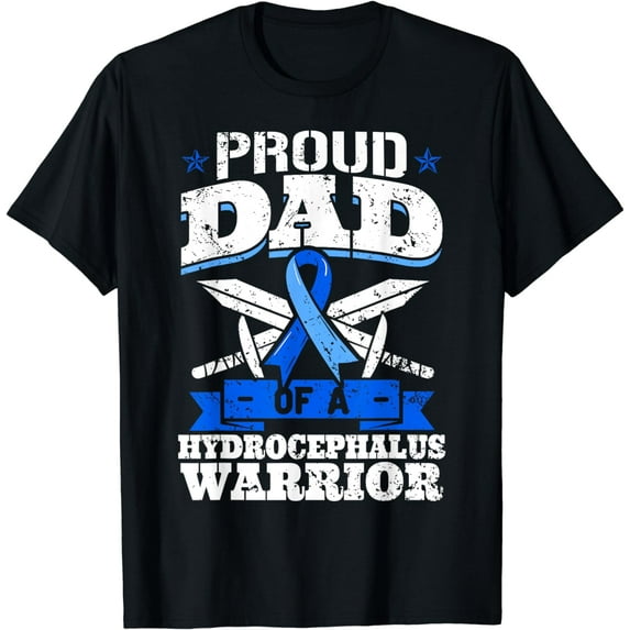 Proud Dad Of A Hydrocephalus Warrior Awareness Ribbon Daddy T-Shirt