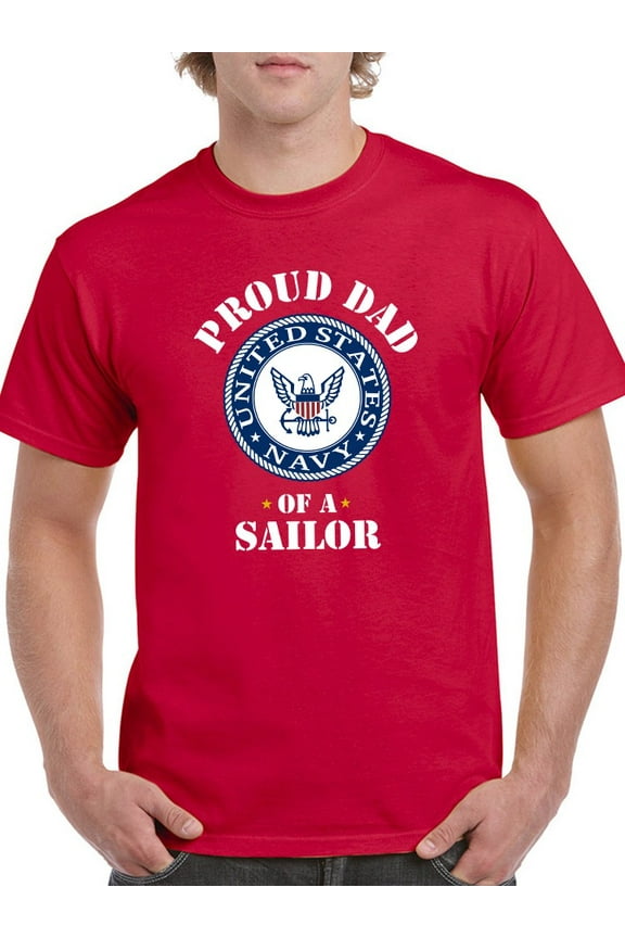 Proud Dad Of A Sailor T-Shirt Men -Navy Designs, Male x-Large