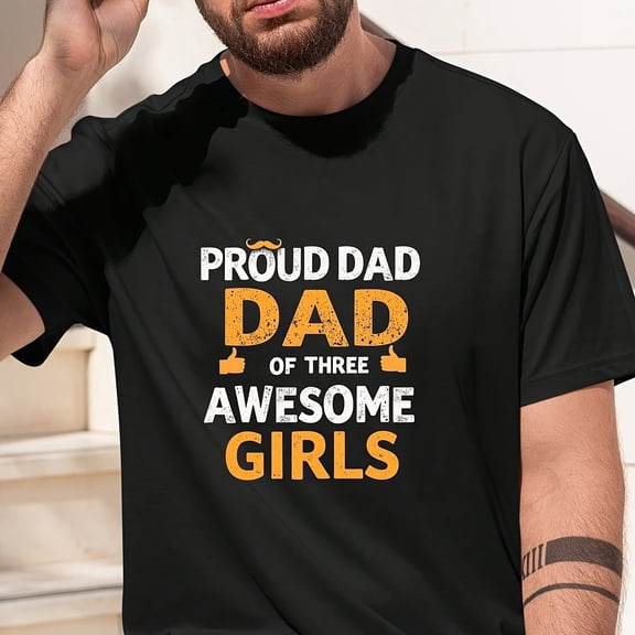 Proud Dad Of Aweme Girls T-Shirt Father's Day Gift Idea All Sean