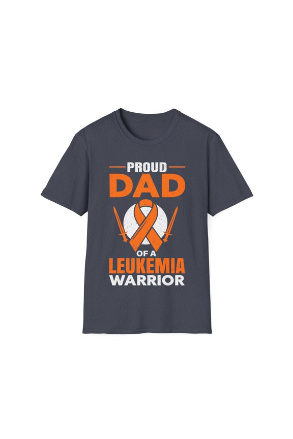 Proud Dad Of Leukemia Warrior Cancer Awareness Orange Month TShirt