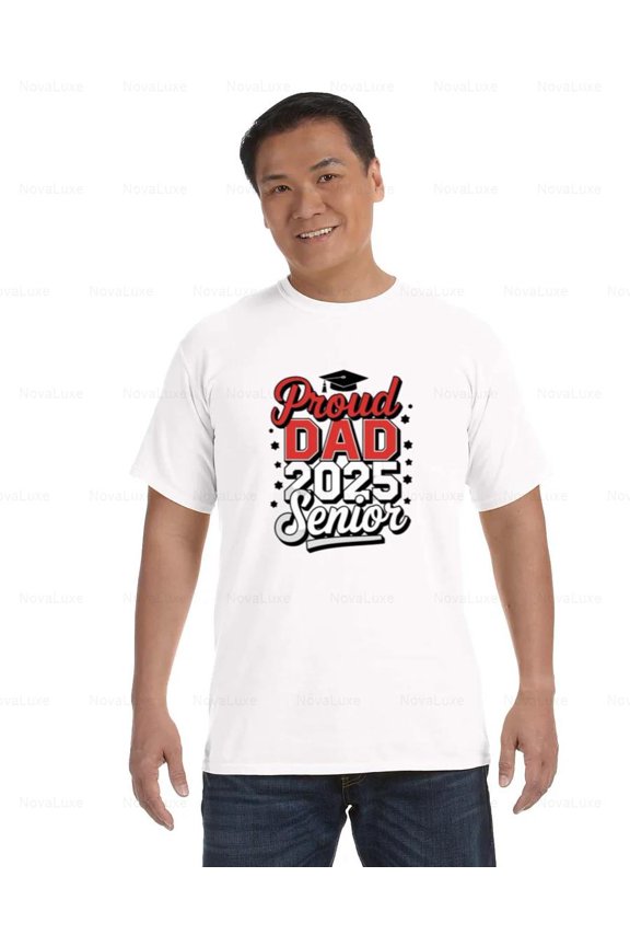 Proud Dad Senior 2025 Comfort Color T-Shirt Graduation Year Family Statement, Unisex, up to size 4XL