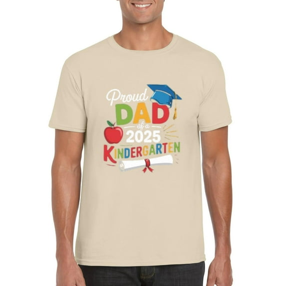 Proud Dad of 2025 Kindergarten Graduate Celebration Day Gift T-Shirt, for men & women, up to size 5XL