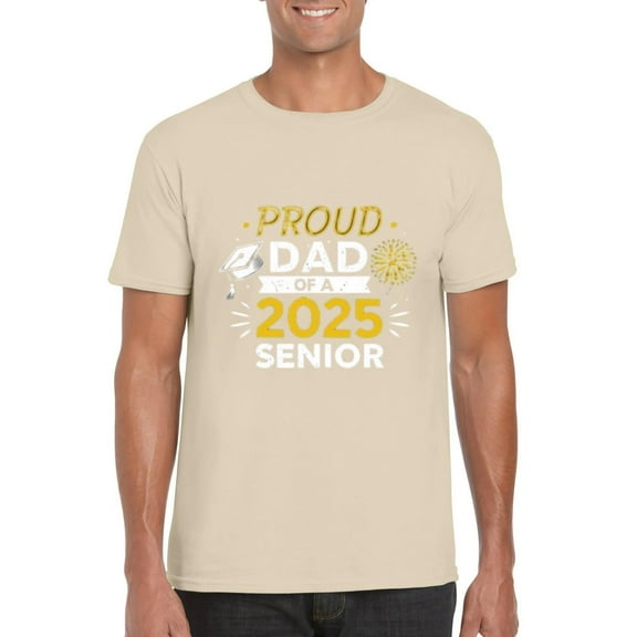Proud Dad of 2025 Senior Graduate Matching Family Celebration T-Shirt, for men & women, up to size 5XL