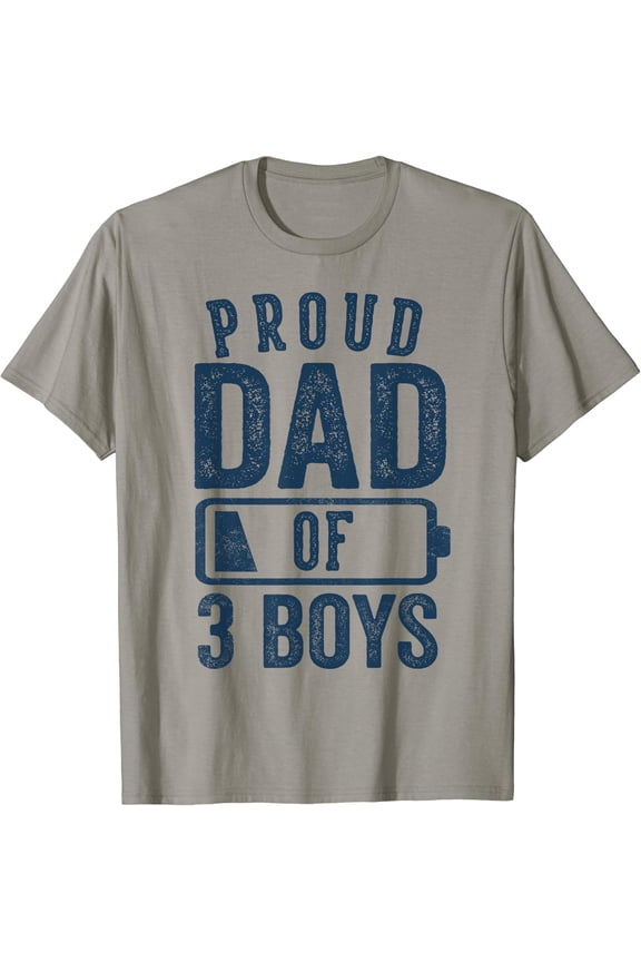 Proud Dad of 3 Boys Gifts Daddy of Three Sons T-Shirt, Unisex T-Shirt