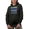 thumbnail image 1 of Proud Dad of a Catcher, Golf Player, Golfing or Golfer Themed Merch Gift, Black Hooded Sweatshirt or Hoodie, Small, 1 of 5