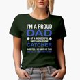 thumbnail image 1 of Proud Dad of a Catcher, Golf Player, Golfing or Golfer Themed Merch Gift, Military Green T-Shirt, Small, 1 of 5