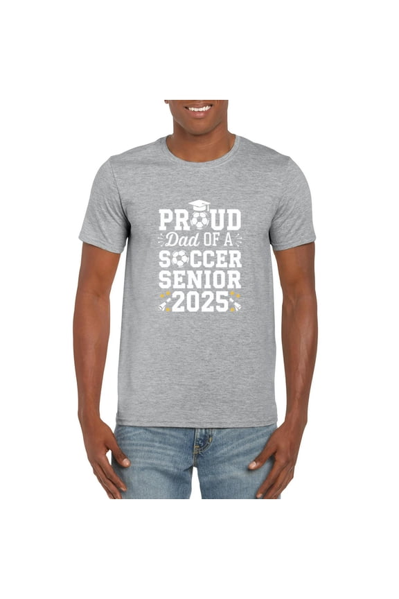 Proud Daddy of 2025 Senior Soccer Graduate Family Pride Gift T-Shirt, for men & women, up to size 5XL