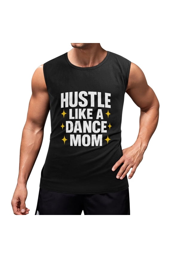 Proud Dance Mom Hustle Men's Tank Top Muscle Workout Gym Sleeveless T-Shirt Small