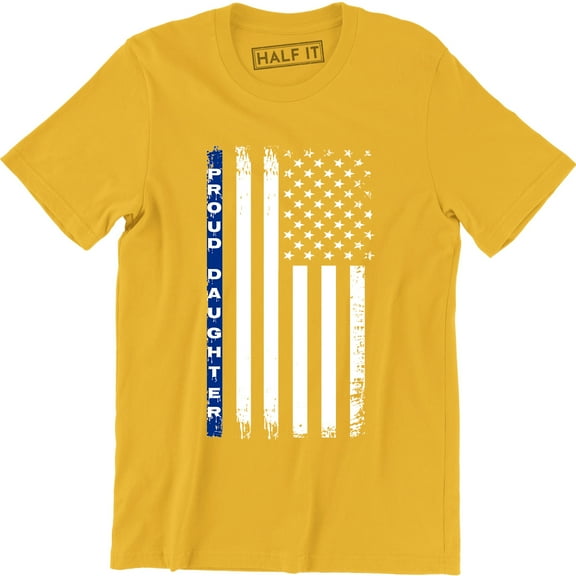 Proud Daughter Funny Cool Patriotic US Flag Graphic Mens Tee Shirt