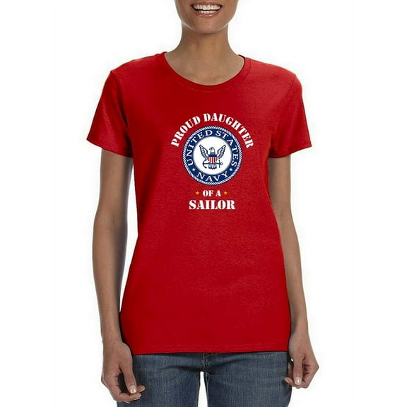 Proud Daughter Of A Sailor Shaped T-Shirt Women -Navy Designs, Female x-Large