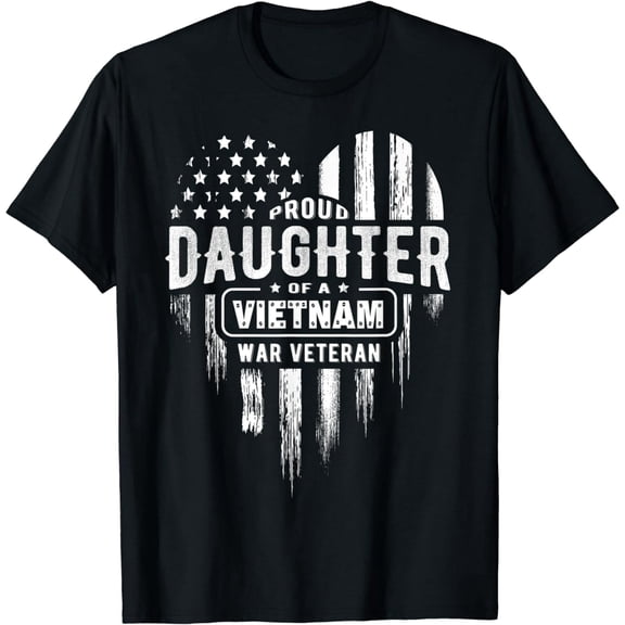 Proud Daughter Vietnam Vet Dad Veterans Day American Flag T-Shirt