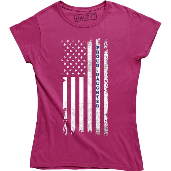 Proud Daughter of a Veteran Women Vintage USA Flag for Daughter T-Shirt