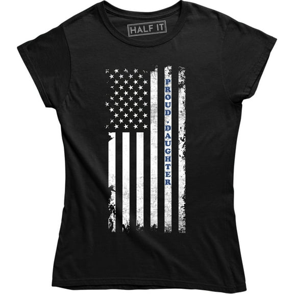 Proud Daughter of a Veteran Women Vintage USA Flag for Daughter T-Shirt