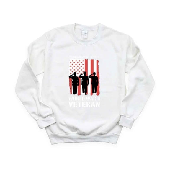 Proud Daughter of a WWII Veteran T-Shirt with Patriotic Military Tribute, for men & women, up to size 5XL