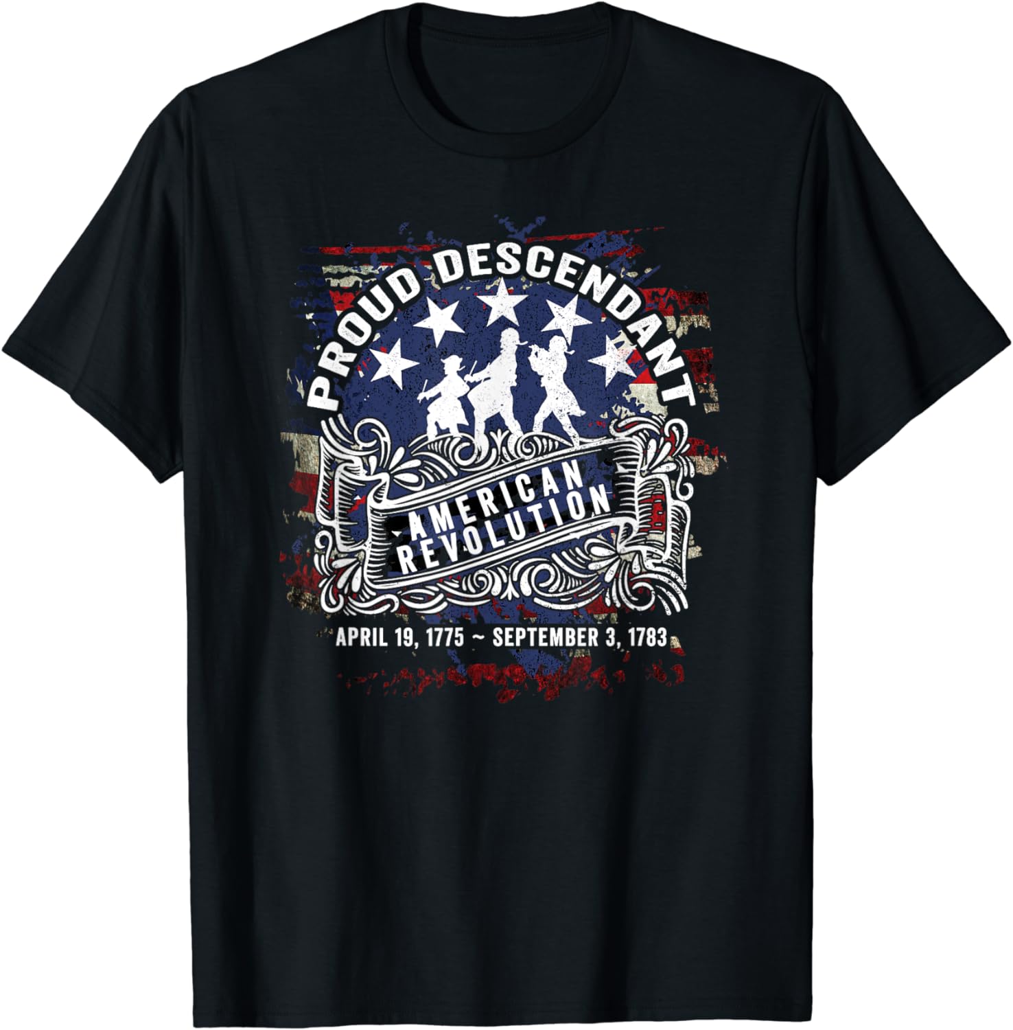 Proud Descendant American Revolution Fife and Drum Novelty T-Shirt ...