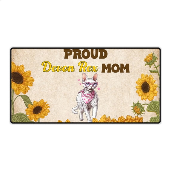 Proud Devon Rex Mom Happy Mother's Day with Love Desk Mat Full Keyboard Mouse Pad Cat Lover Kitten Owner Gifts Large Mousepad - 02003