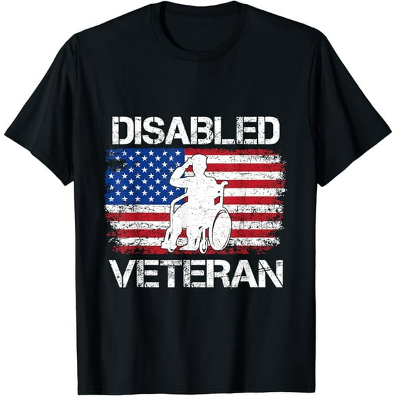 Proud Disabled Veteran Flag American USA Vet Military T-Shirt