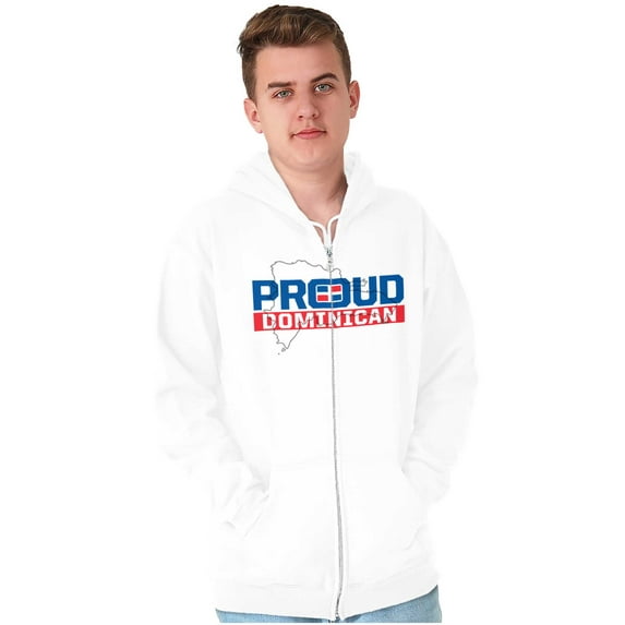 Proud Dominican DR Culture Ancestry Unisex Fleece Graphic Zip Up Hoodie Brisco Brands 2X