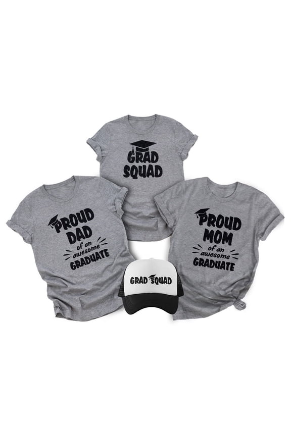 Proud Family Graduation Shirts College Senior Gifts Class of 2022 T Shirt Set Grad Squad Gray Medium