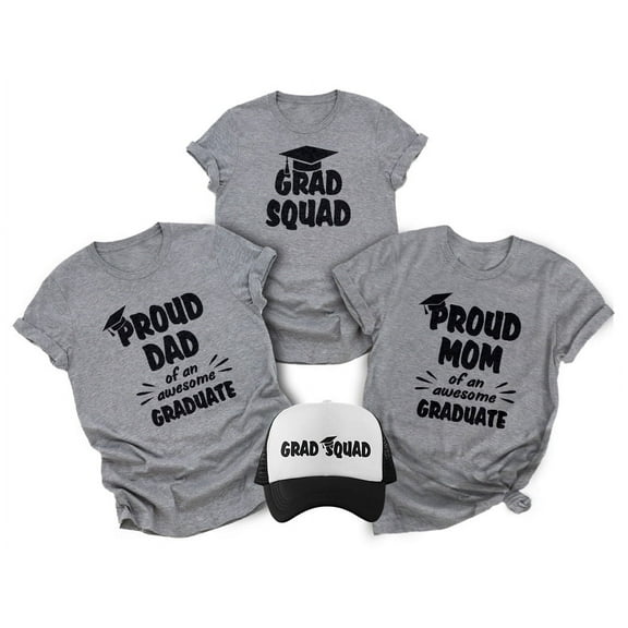 Proud Family Graduation Shirts College Senior Gifts Class of 2022 T Shirt Set Grad Squad Gray Small
