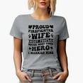 thumbnail image 1 of Proud Firefighter Wife, Most People Never Meet Their Hero, I Married Mine, Groovy Retro Wavy Text Merch Gift, Heather Grey T-Shirt, 3XL, 1 of 5