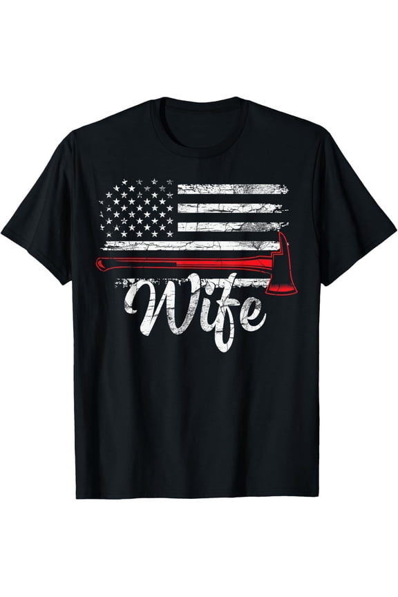 Proud Firefighter's Wife Tee Fireman Rescuer Firefighters T-Shirt