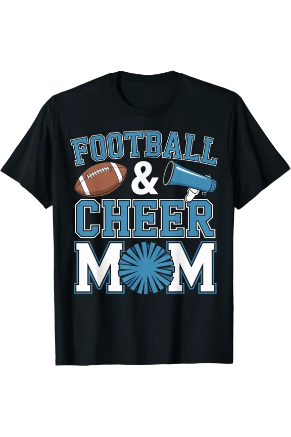 Proud Football And Cheer Mom Team Supporter T-Shirt Size S-5XL