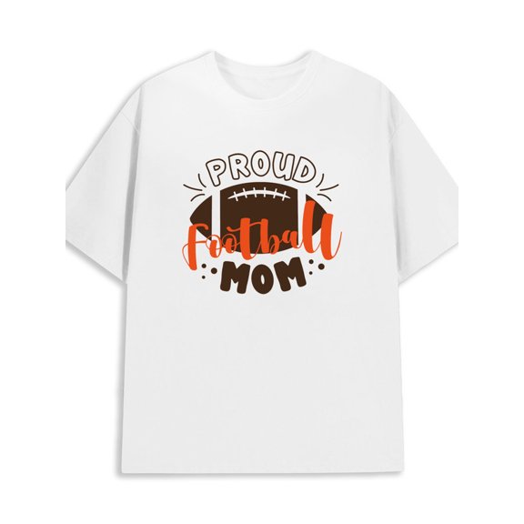 Proud Football Mom mens 180G 100% Cotton white Retro Unisex Shirt Short Sleeve tshirts Basic Unisex Shirt Crewneck tshirts Vintage Unisex Shirt Crewneck tshirts