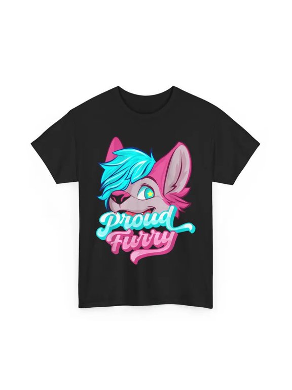 Proud Furry Fandom Graphic T-Shirt Funny Animal 100%Cotton,Gift for Men