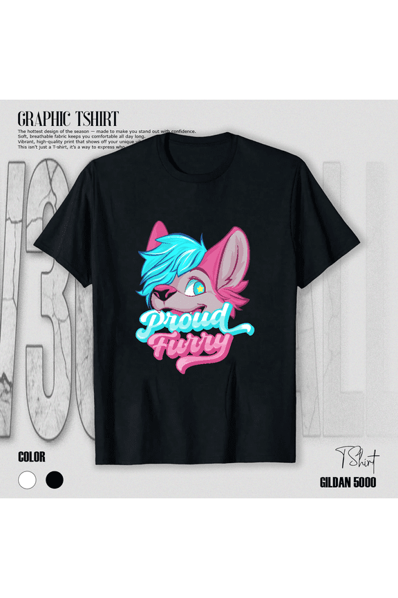 Proud Furry Fandom Tails Ears Cute Cosplay Fursona Graphic Unisex T-Shirt V19357, up to size 5XL