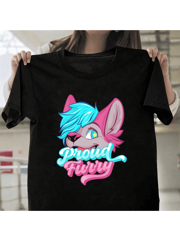 Proud Furry Fandom Tails Ears Cute Cosplay Unisex T-Shirt, up to size 3XL.