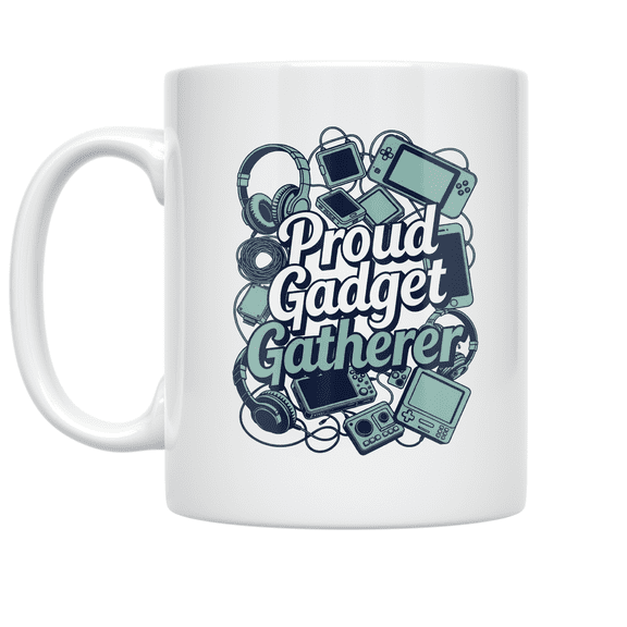 Proud Gadget Gatherer Tech Humor Design - Tech Enthusiast - 11 oz Ceramic Coffee Mug