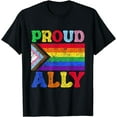 thumbnail image 1 of Proud Gay Ally Support LGBTQ Pride Rainbow Transgenders T-Shirt, 1 of 4