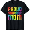 thumbnail image 1 of Proud Gay Pride Mom Mothers Day Gift Rainbow Flag LGBT T-Shirt, 1 of 3