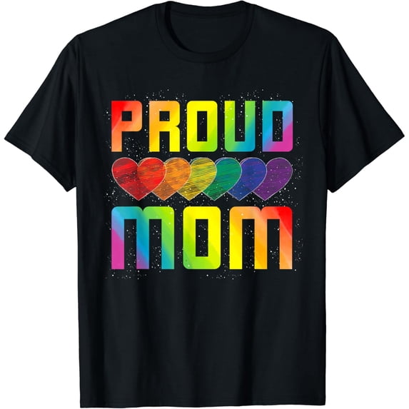 Proud Gay Pride Mom Mothers Day Gift Rainbow Flag LGBT T-Shirt