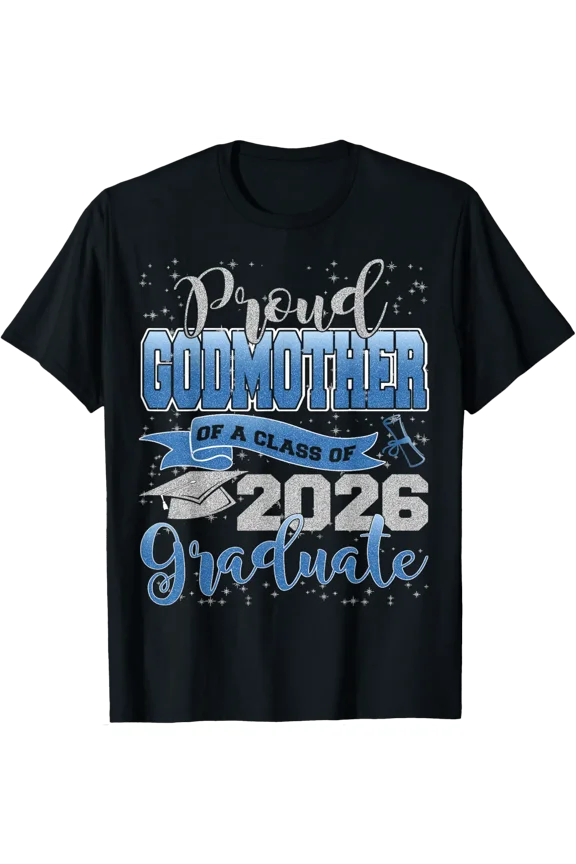 Proud Godmother Of A Class Graduate Senior Grad Graphic T-Shirt