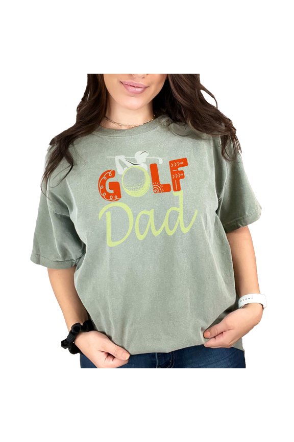 Proud Golf Dad Fun Father's Day, Moss Comfort Colors T-Shirt, XL