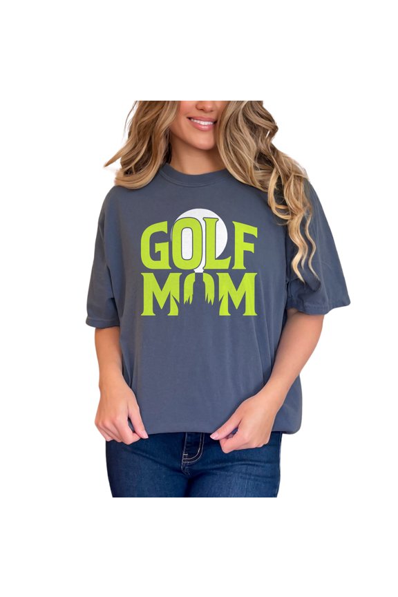 Proud Golf Mom Funny Sports Lover, Denim Comfort Colors T-Shirt, XL