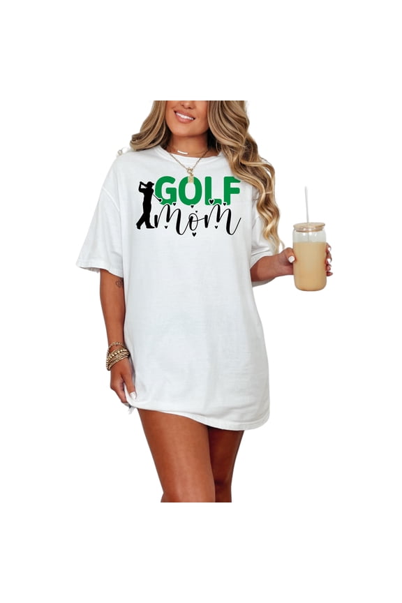 Proud Golf Mom Heartwarming Sports Lover, White Comfort Colors T-Shirt, Small