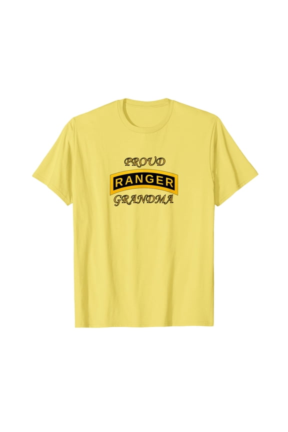 Proud Grandma Army Ranger School Tab Light Yellow T-Shirt for Supportive Family Pride