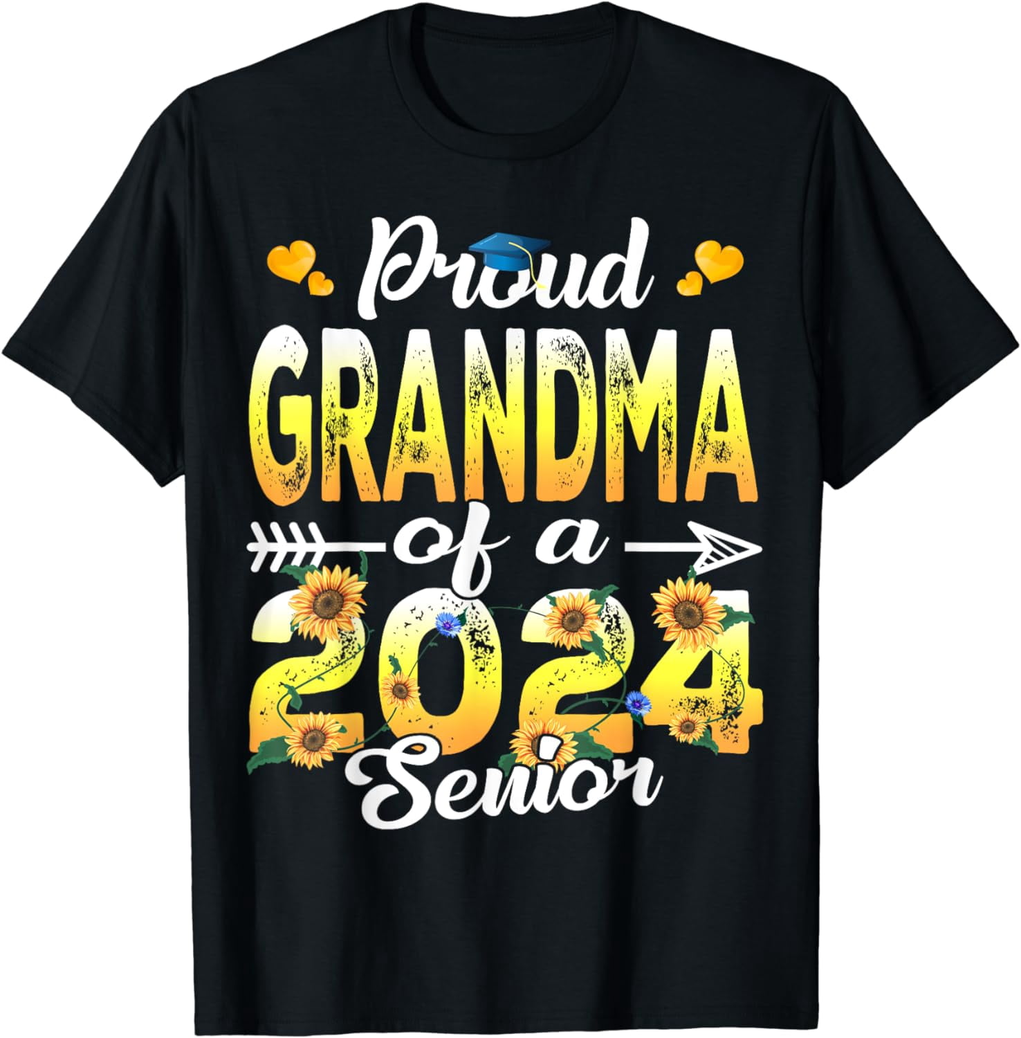 Proud Grandma Of A Class Of 2024 Senior Funny Graduation 24 T-Shirt ...