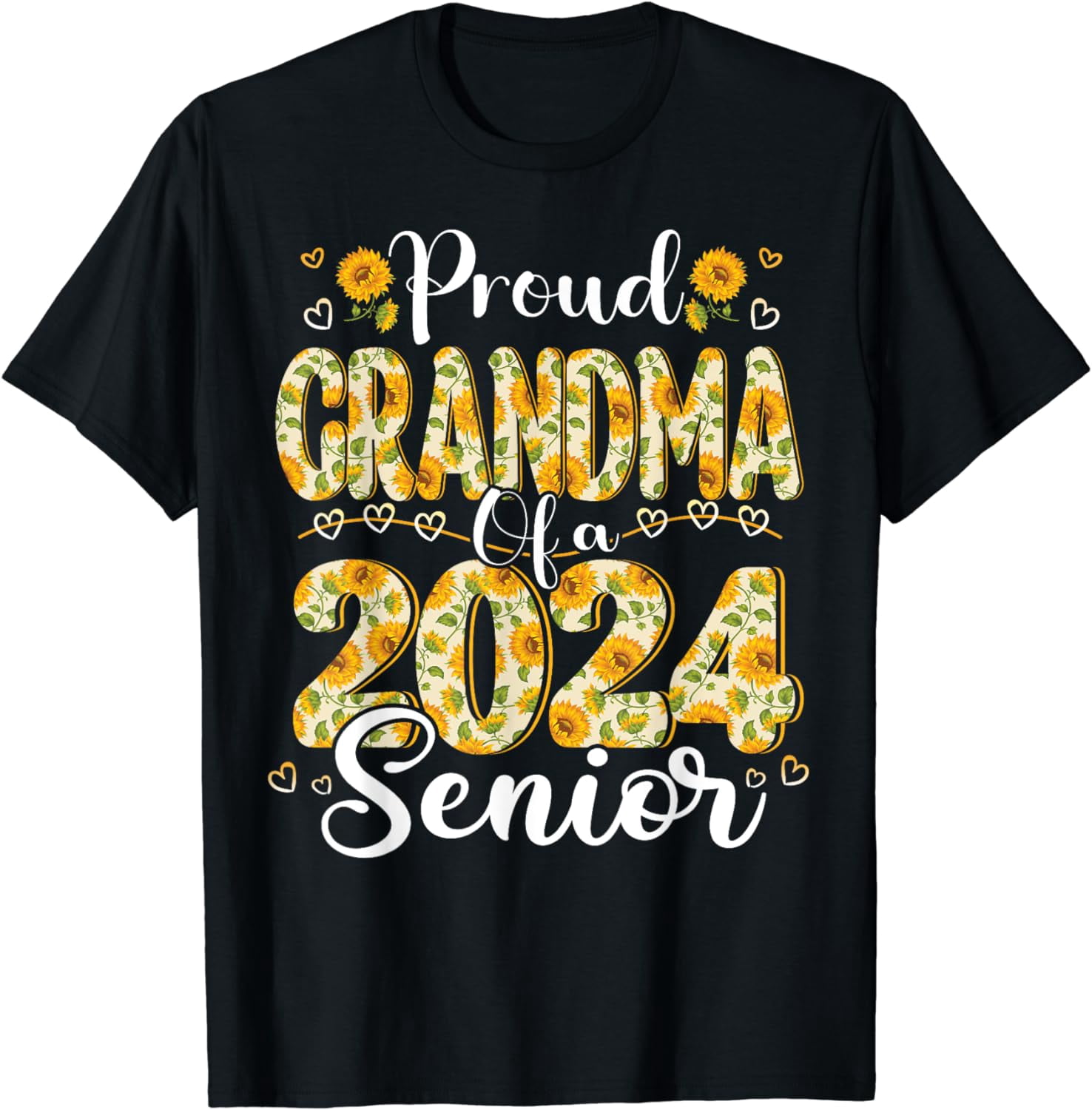 Proud Grandma Of A Class Of 2024 Senior Funny Graduation 24 T-Shirt ...