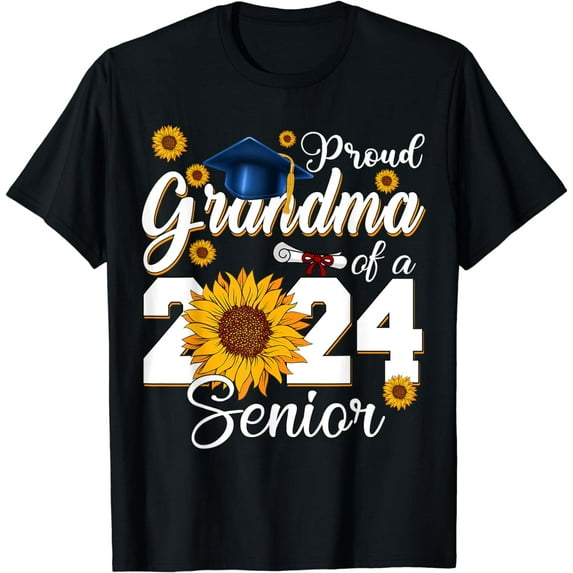 Proud Grandma Of A Class Of 2024 Senior Funny Graduation 24 T-Shirt