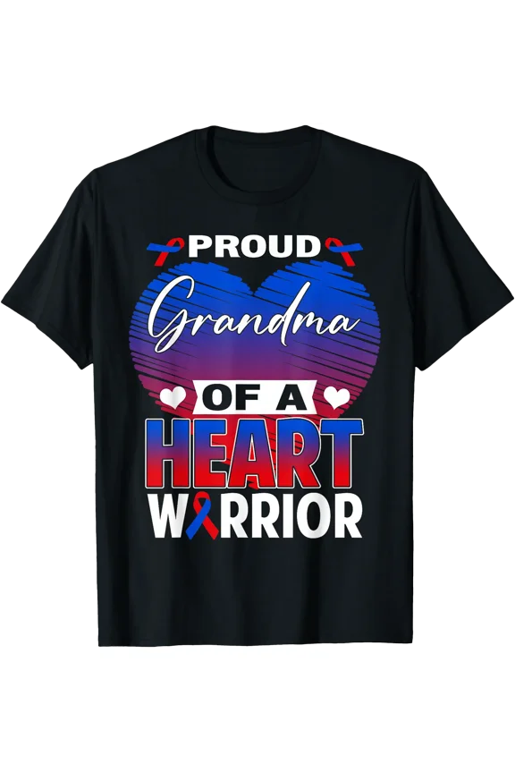 Proud Grandma Of A Heart Warrior Chd Awareness Month T-Shirt, Unisex T-Shirt