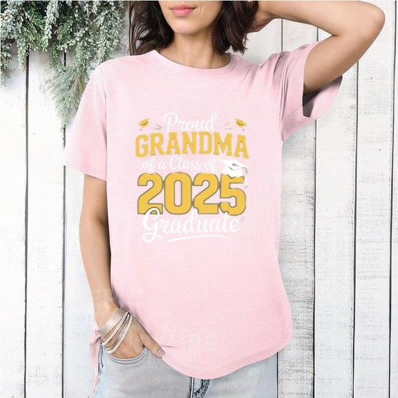Proud Grandma of 2025 Senior Graduation Pride Matching Family T-Shirt, for men & women, up to size 5XL