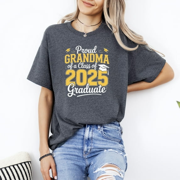 Proud Grandma of 2025 Senior Graduation Pride Matching Family T-Shirt, for men & women, up to size 5XL