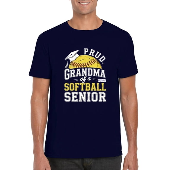 Proud Grandma of 2025 Senior Softball Graduate Matching Family T-Shirt, for men & women, up to size 5XL