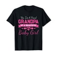 thumbnail image 1 of Proud Grandpa New Announcement T-Shirt with Hearts and Footprints Design, 1 of 5