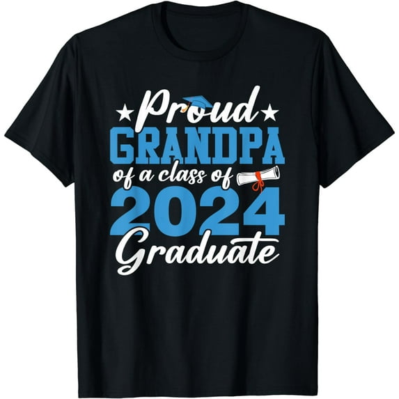 Proud Grandpa Of A Class Of 2024 Graduate Senior Graduation Short T-Shirt